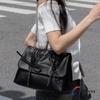 Loving Ribbon Leather Chain Shirring Square Flap Crossbody Shoulder Bag (4 Colors)
