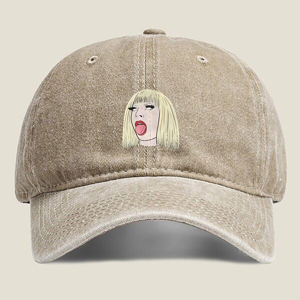 

Cartoon Character Portrait Fashion Washed Baseball Cap Hat Outdoor Activities One Size хаки