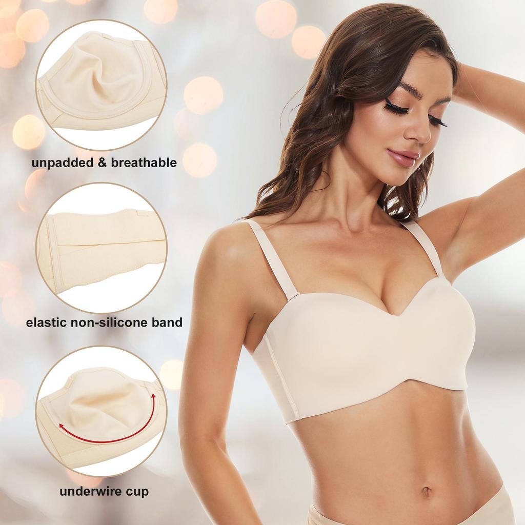 European and American Plus Size Strapless Seamless Push-Up Bra