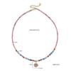 Colorful Natural Stone Pink Veined Beaded Necklace - Women's Light Luxury Fashion Clavicle Chain
