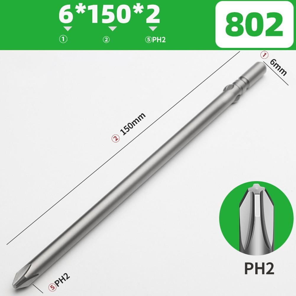 802 Electric Cross Screwdriver Bit Set with PH0 PH1 PH2 Heads 60 200mm