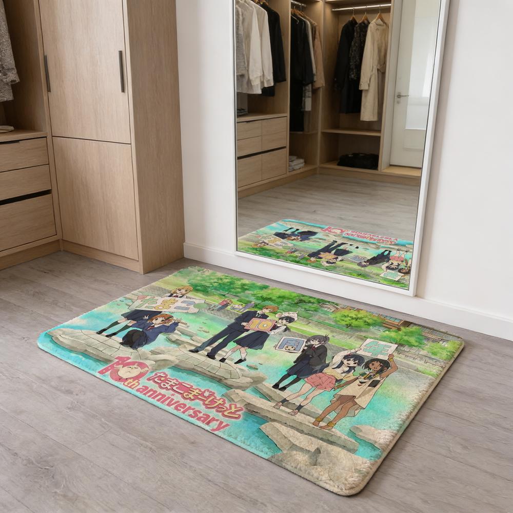 T-Tamako Market Floor Mat Flannel Door Mat Non-Slip Absorbent Washable Indoor Home Rug