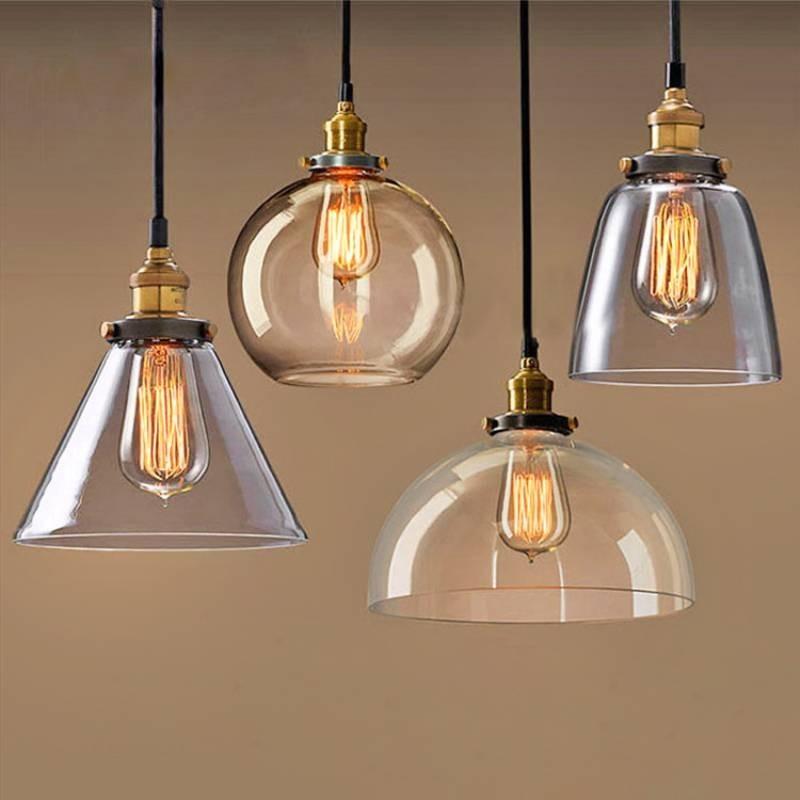 Pendant Ceiling Light Glass Shade Lighting Vintage Hanging Kitchen Room Dining