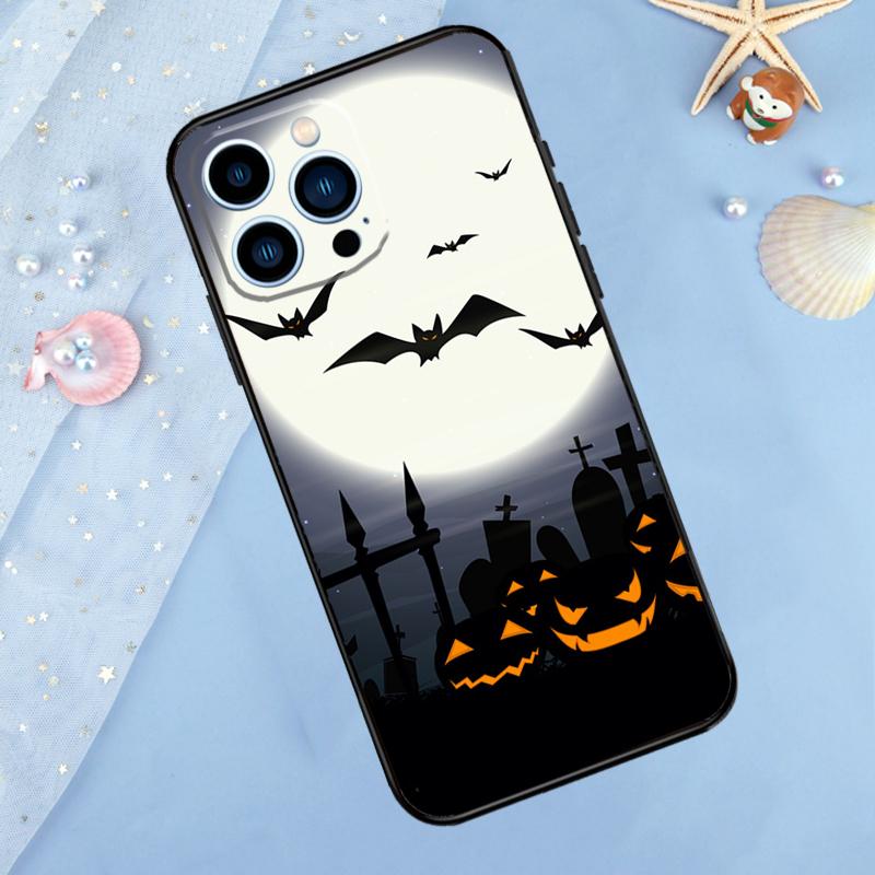 Gothic Horror Bats Full Moon Case For iPhone 17 Pro Max 16 14 13 12 11 15 Pro Max Plus 12 13 Mini 16e 17 Air Back Cover