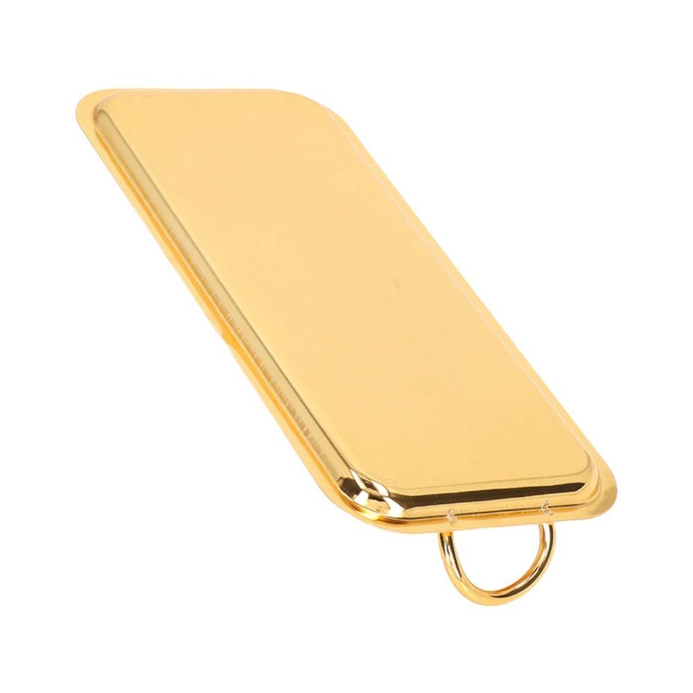 Circle Handle Rectangular Serving Tray Rectangular Stainless Steel Teacup Tray BBQ Dessert