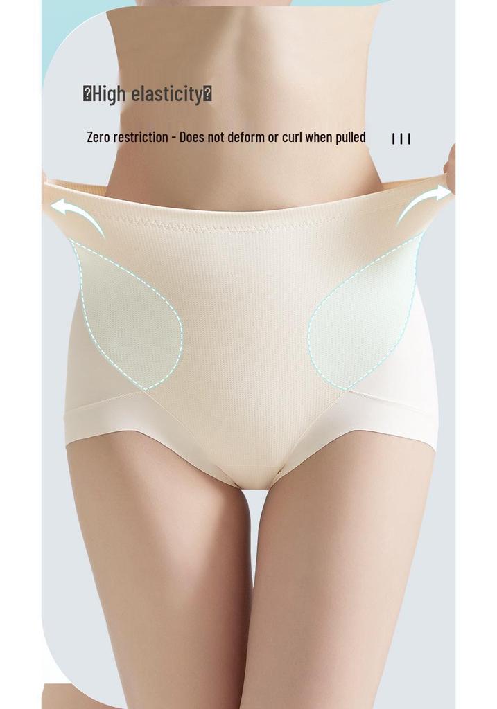 7A Mulberry Silk High-Waisted Antibacterial Tummy Control Seamless Body Shaping Underwear for Women