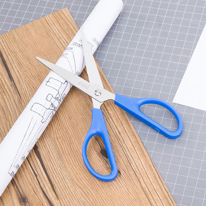 Deli 0603 Schülerschere: Edelstahl, Tragbar, Runde Spitze, Ideal zum Papierschneiden und Basteln