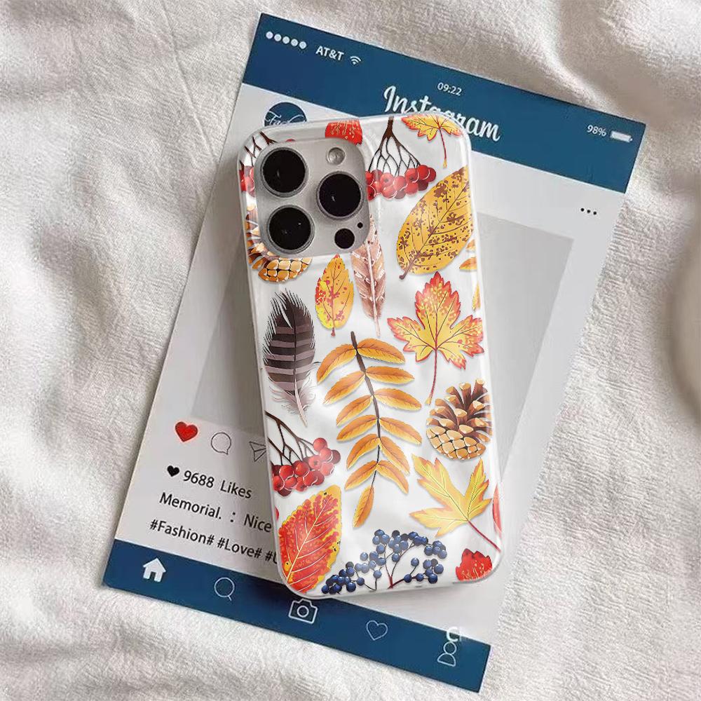 Autumn Maple Leaves Phone Case For IPhone 17 Air 16 15 14 13 12 11 Pro Max Cover Case For IPhone 16 15 14 Plus Case Funda Coque