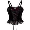 Velvet Lace-up Gothic Corset Camisole - Halloween Style