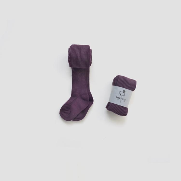BOXDREAM Combed Cotton Kids' Tights - Striped Knit for Spring & Autumn