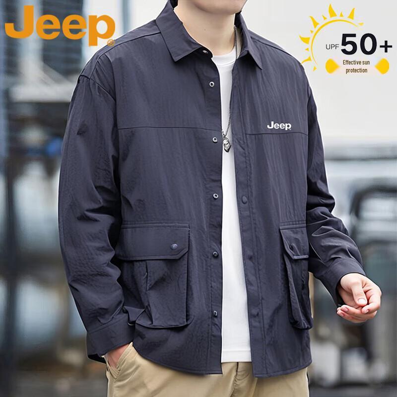 JEEP Men s Lightweight Outdoor Sun Protection Fishing Shirt XL