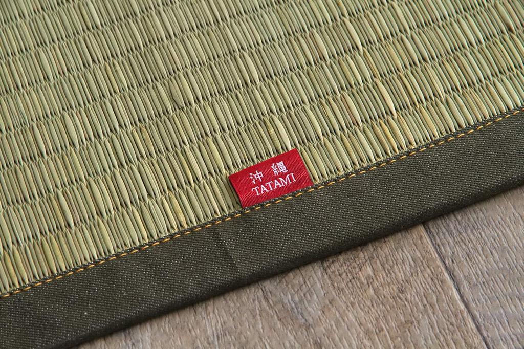 IKEHIKO Rush Grass Rug, Carpet, Rectangular, DX Okinawa Beag, Khaki, Approx. 128 X 200cm, Made In Japan, Backed, Denim Edge #1718760