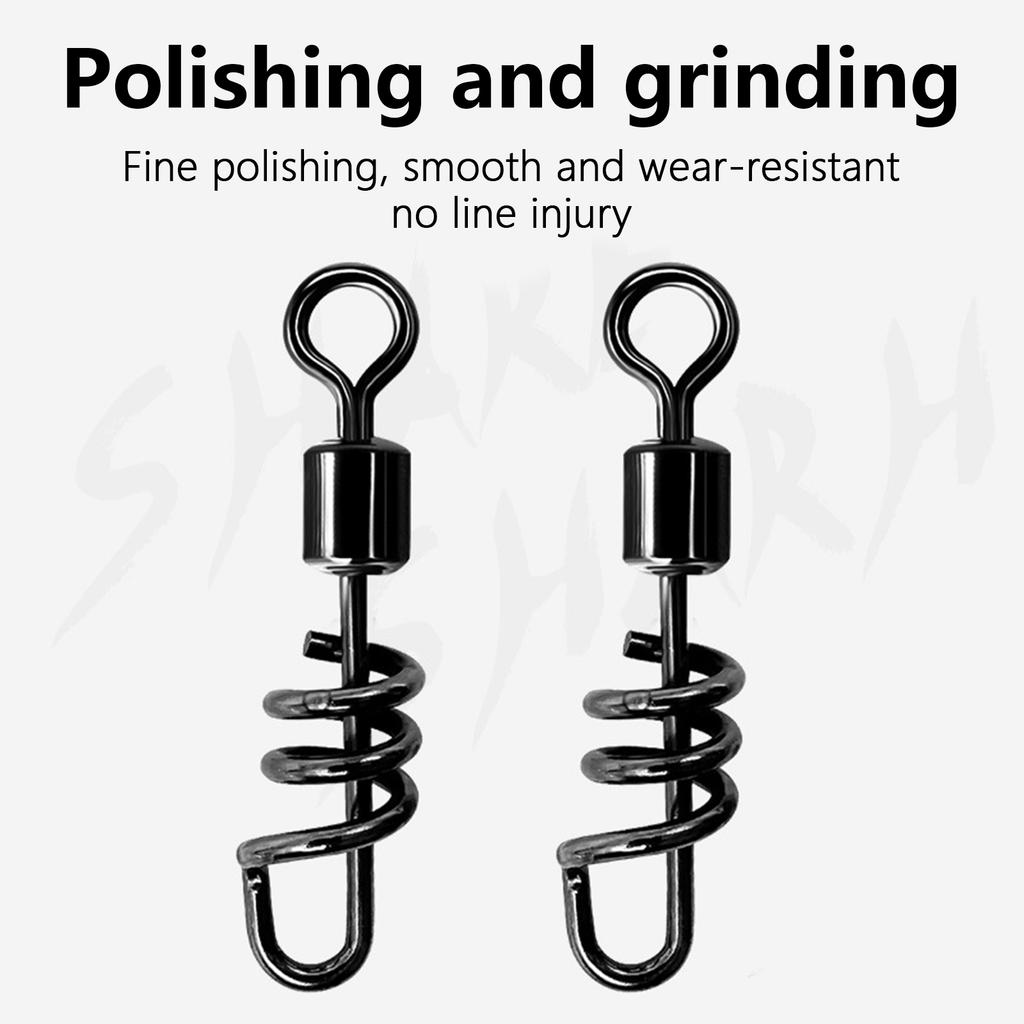 70Pcs Fishing Swivels Barrel Swivels Heavy Duty Corkscrew Snap Swivels Fishing Line Connector for Saltwater Freshwater