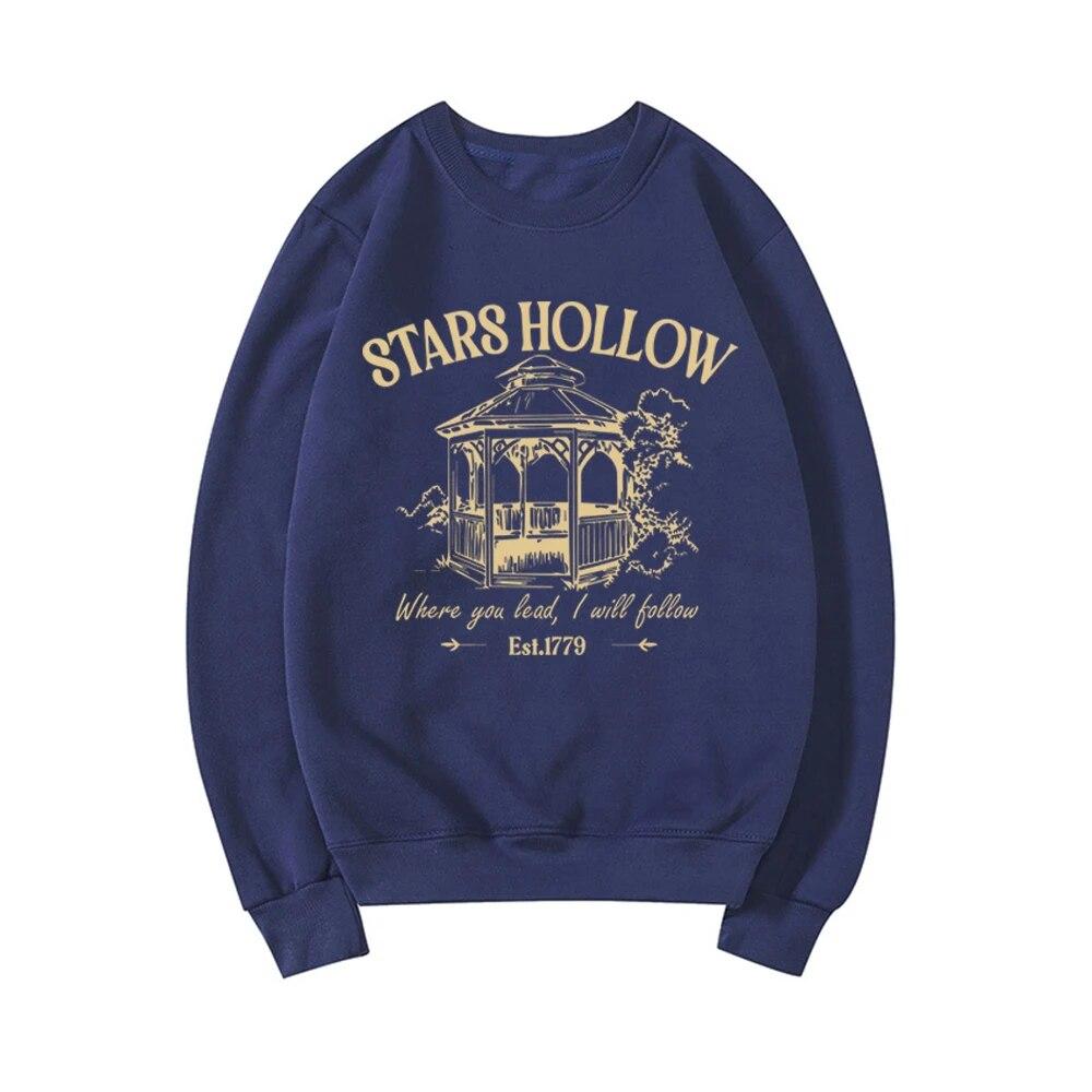 

Світшот Stars Hollow Світшот Lukes Diner Жіночі графічні толстовки Вінтажний светр Gilmore Girl Жіночий вуличний пуловер Топи XXXL темно-синього кольору