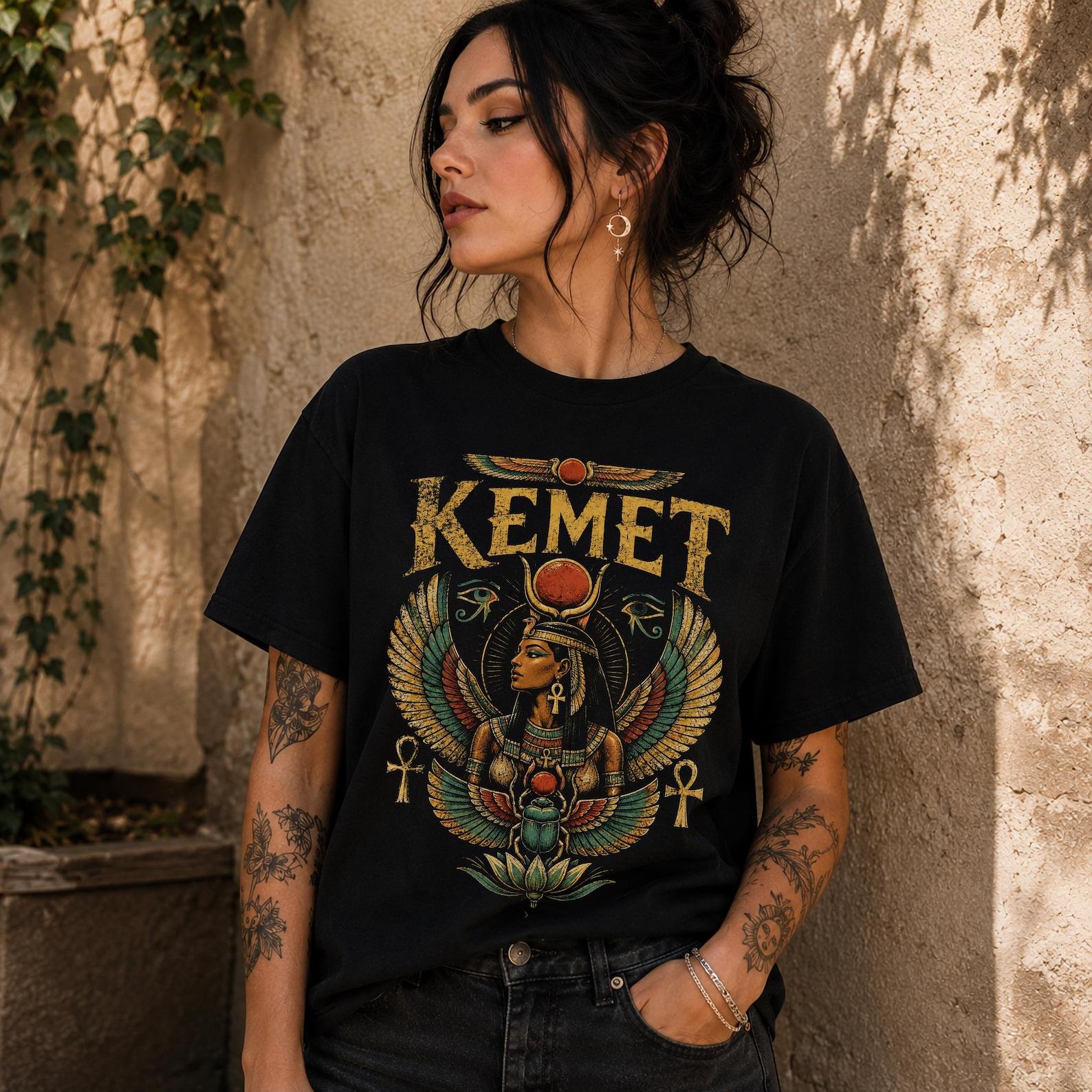 Kemet Goddess Shirt: Ancient Egypt Unisex T-Shirt | Egyptian Mythology Tee | Kemetic Apparel | Egyptian Spirituality Lovers Gift XL