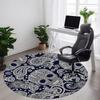 1pc Skull Paisley Office Round Area Rug, Indoor Mat Suitable ForOffice, Under Office Chairs Bedroom Living Room Home Decor, Room Deco 014