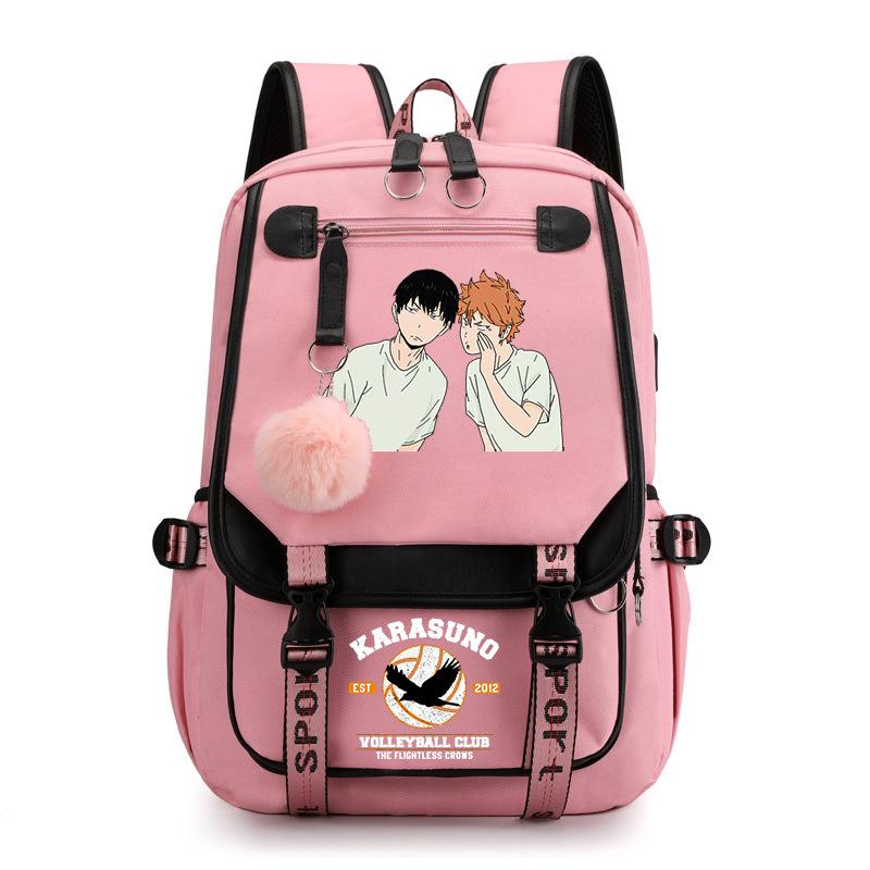 Anime volleyball teenager peripheral printing middle school student schoolbag outdoor large-capacity backpack