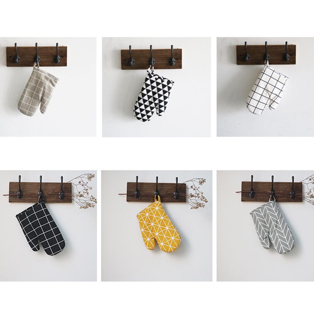 

4pcs Cotton Linen Thermal Insulation Gloves Pads Heat Resistant Kitchen Supplies For Microwave Oven Bakery Use Yellow Chess