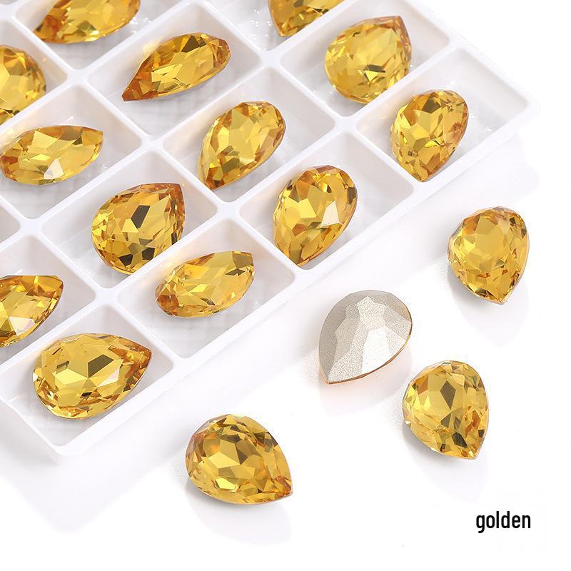 High-Grade K9 Teardrop Rhinestone DIY Jewelry Accessory - Silver-Plated Base with Irregular Crystal Glass Drill, Pointed Bottom