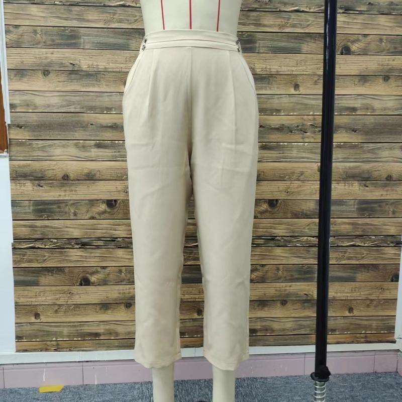 Sommer Damen Übergröße Elastischer Bund Lässig Einfarbig Elastische Wadenhose Neun Zehntel Hose