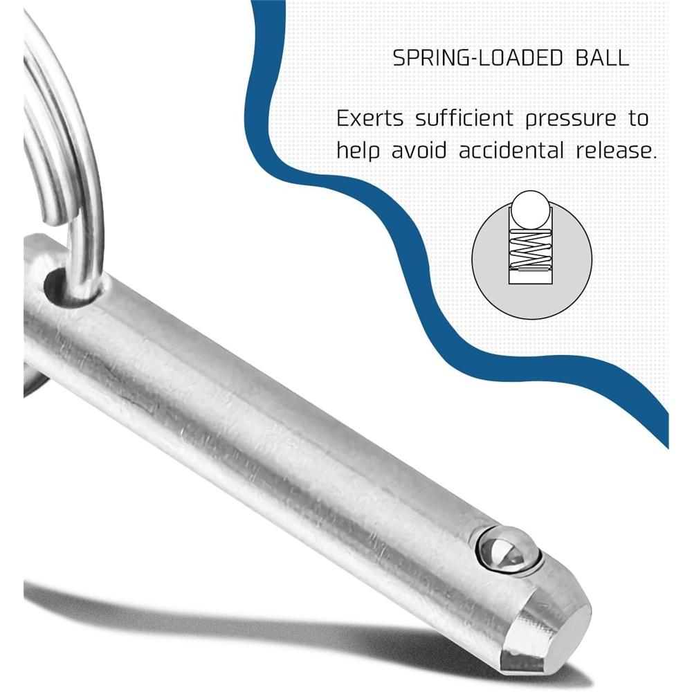 7.8mm Marine Grade 316 Stainless Steel Quick Release Ball Pin For Boat Bimini Top Deck Hinge Marine Hardware Boat Accessories