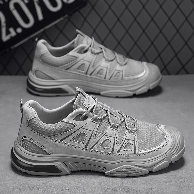 Outdoor Male Field Hunting Hiking Climbing Training Cow Leather Outdoor Breathable Male Sneakers Shoes For Men Adult Non-Slip