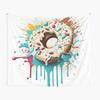 Dessert Donuts Tapestry Tasty Food Tapestry American Traditional Breakfast Food Pattern Wall Hanging for Bedroom Living Room