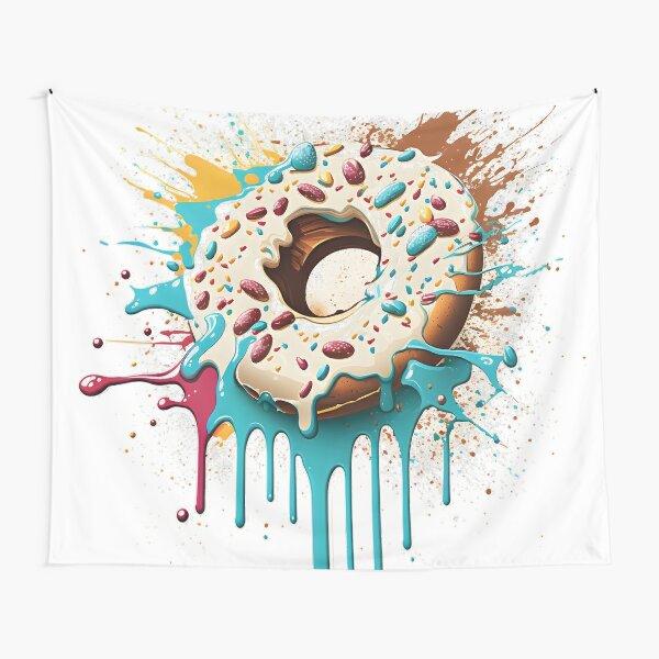 Dessert Donuts Tapestry Tasty Food Tapestry American Traditional Breakfast Food Pattern Wall Hanging for Bedroom Living Room