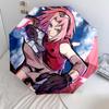 Sakura Haruno vzor z Naruta, automatický skládací deštník, přenosný a skládací design, 8 žeber, vánoční nebo narozeninový dárek.