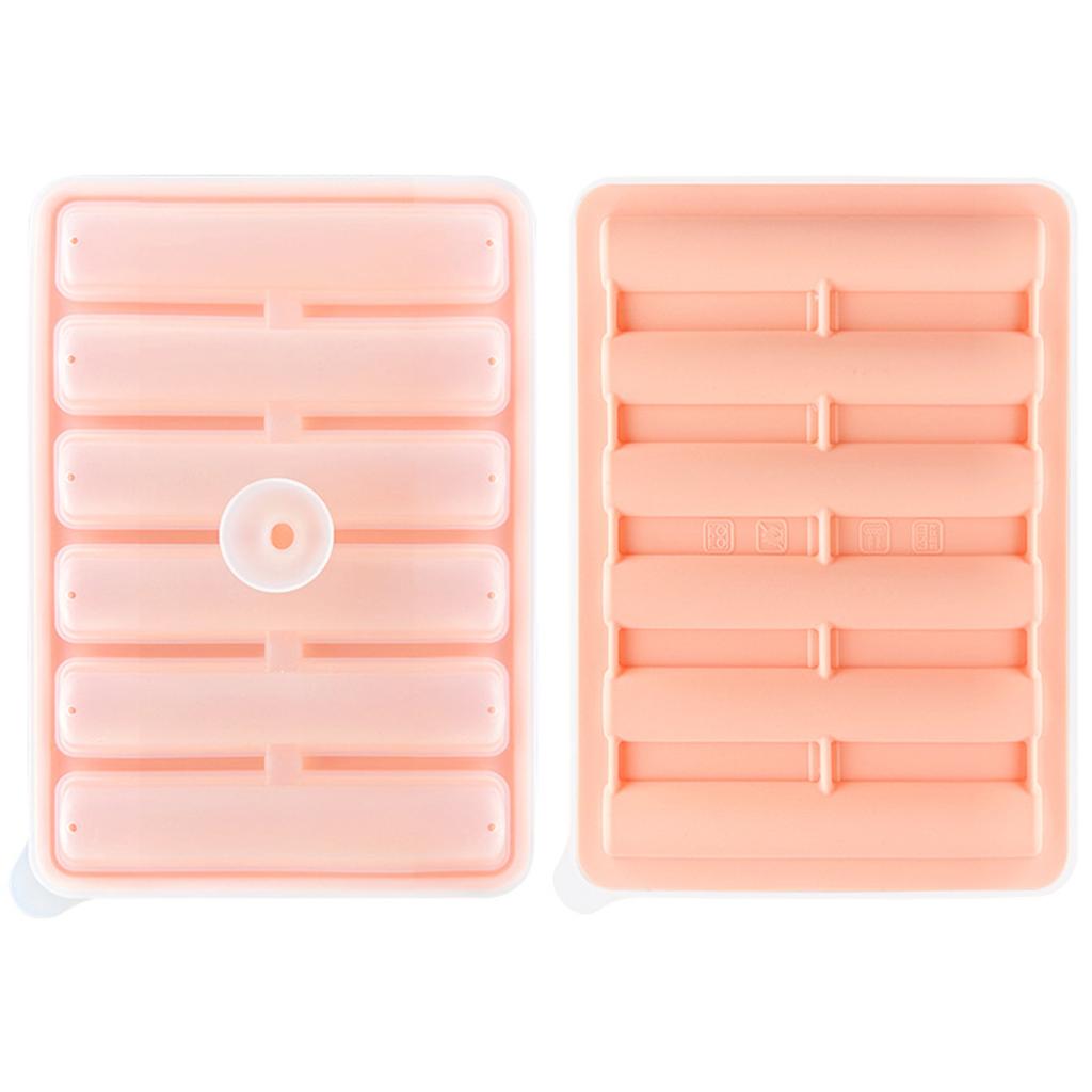 2Pcs Food Grade Silicone Ice Cube Tray Long Cylinder Ice Cube Mold Reusable Ice Maker for Soup Freezer Wine Juice