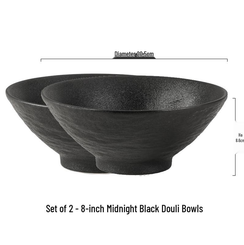 Wuhe Japanese Ceramic Ramen Bowls (Set of 2)