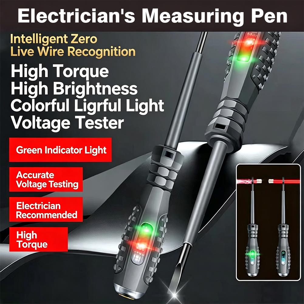 Multifunctional Electrician Test Screwdriver AC Non-contact Induction Test Pen Voltage Tester 70-600V Red Green Induction Lights