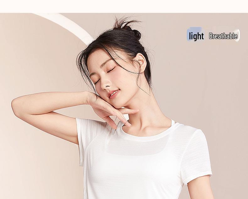 Women's Quick-Dry Yoga Running T-Shirt - Loose Fit, Short Sleeve, Lightweight Summer Cover-Up