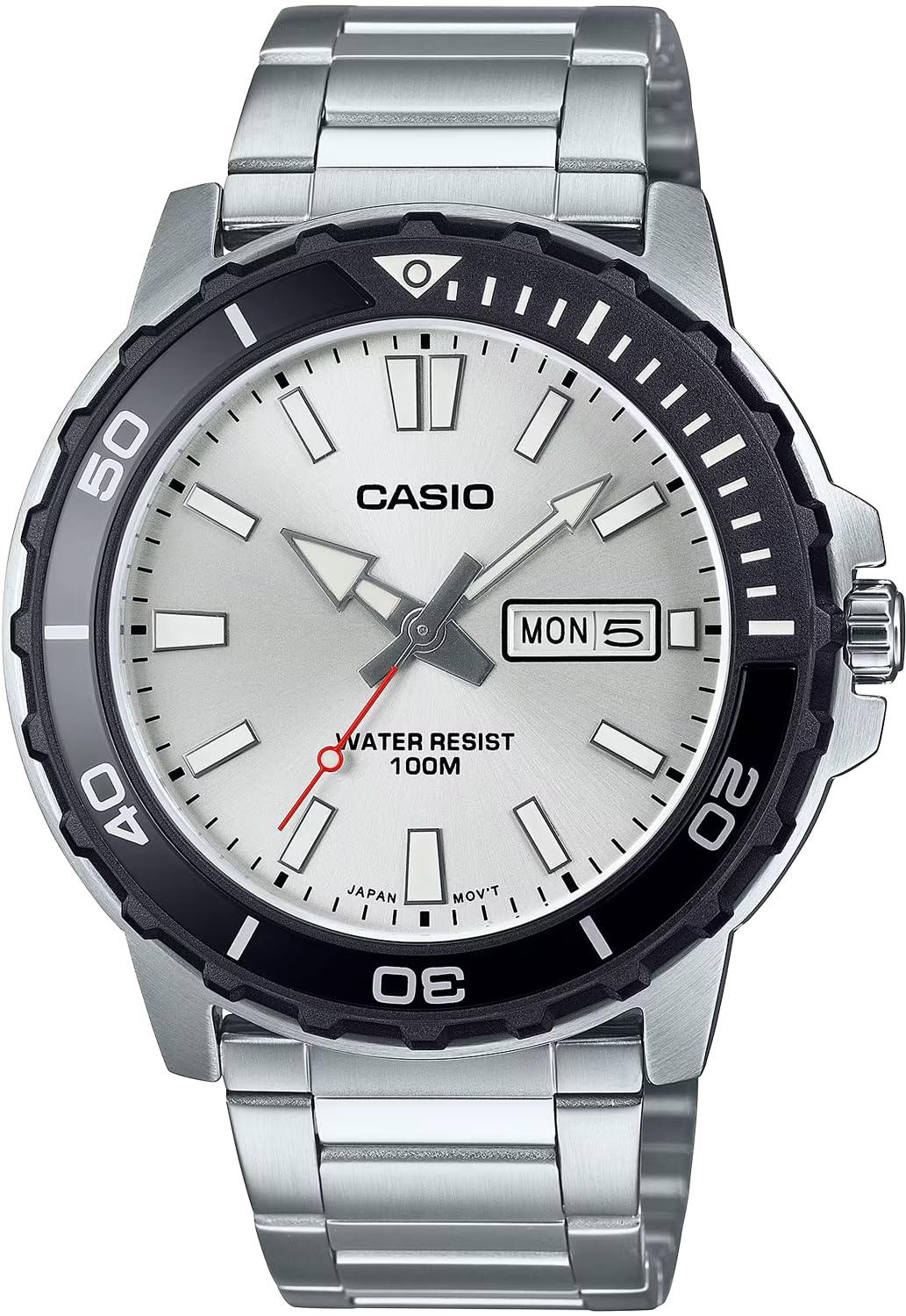Casio Standard Quartz Watch MTD-125D-7AV 10 ATM Water Resistant Men s Silver