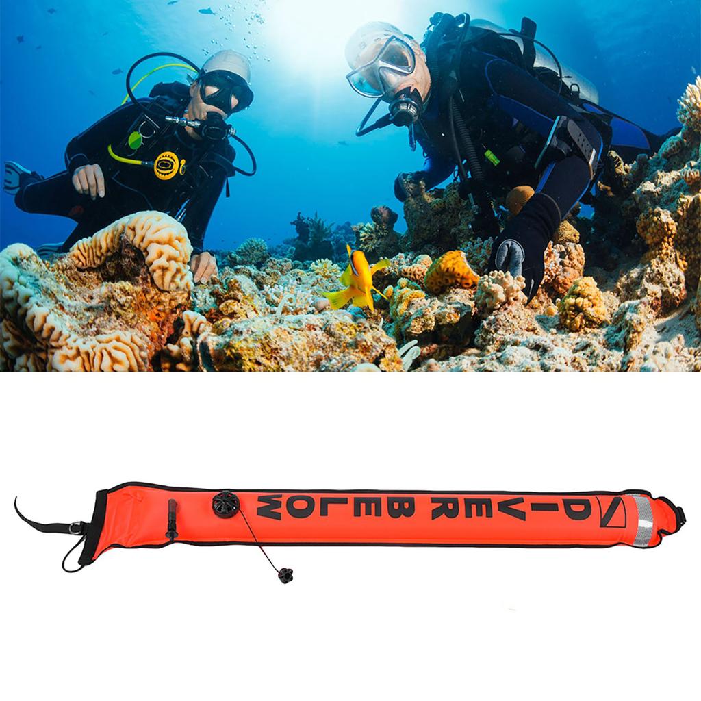 4FT High Visibility Inflatable Scuba Diving SMB Surface Signal Marker Buoy Accessory