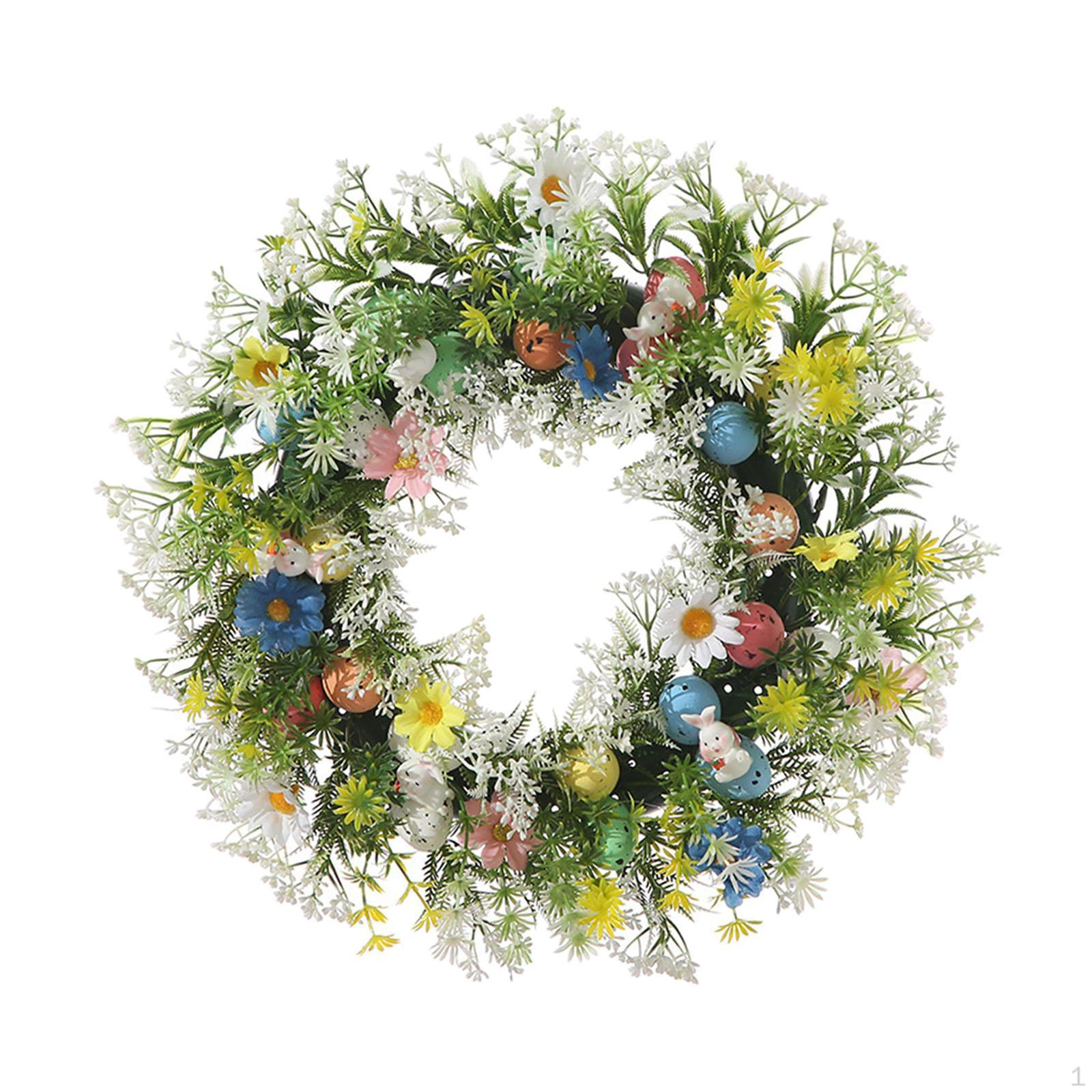 

Easter Wreath with Egg Bunny Decor,Decorative,Ornament Spring Artificial for Mantel