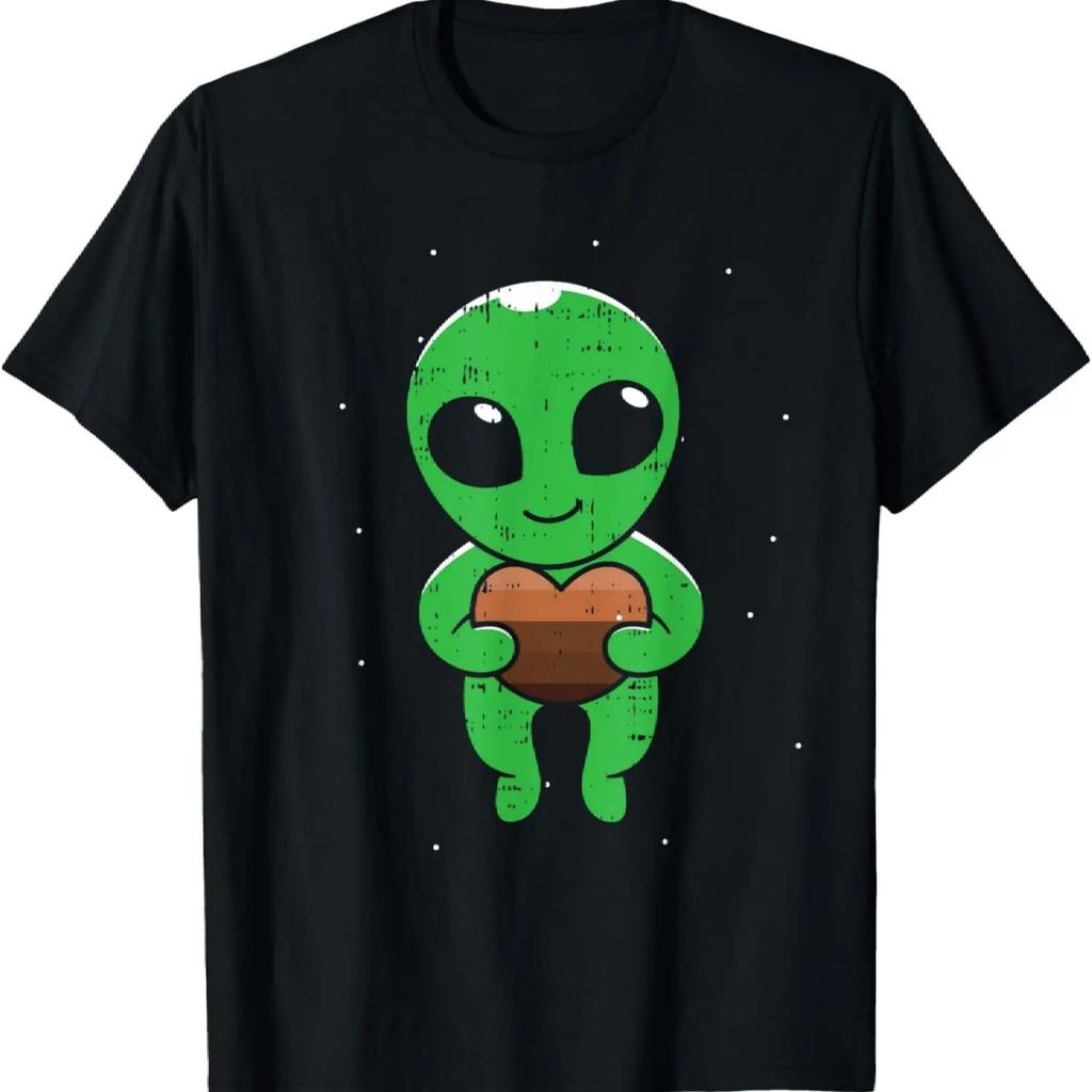 Alien Melanin Heart Black History Month Funny BLM UFO T-Shirt