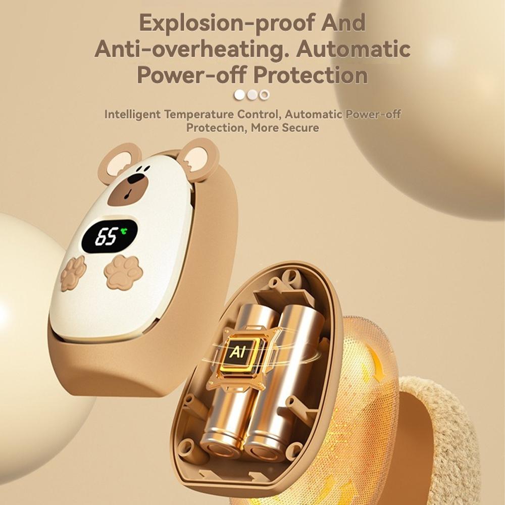 Plush Hand Warmer Winter Mini Portable Three-speed Adjustment Battery Life Long-lasting Smart Temperature Control Hand Warmer