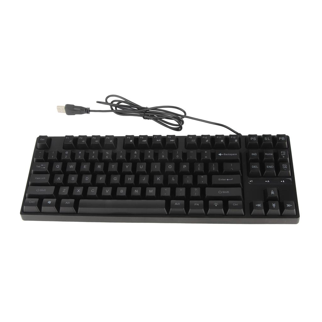 87 Keys Mechanical Keyboard Backlight Ergonomic USB Gaming Keyboard with Foldable Foot for PC