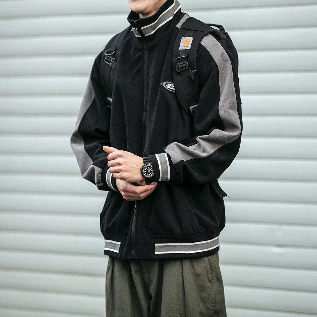 Spring Autumn Stand Collar Workwear Baseball Jacket Men's Trendy Retro College Style Trendy Casual Sports