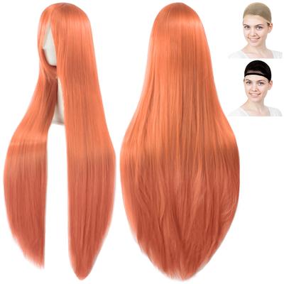 [CaseEden] Cosplay Wig, Silky Smooth, Long, Straight, 100cm, Reddish Orange, WIG6125