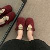 Women's Retro Suede Mary Jane 2026 Autumn Comfortable Non Slip Outdoor Casual Shoes Leopard Print Shallow Mouth Flat Shoes