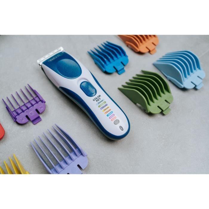 Haarschneider - WAHL - COLOR PRO CORDLESS - 3,5 W - 8 Aufsätze - Akkulaufzeit : 60 min - Blau / Grau