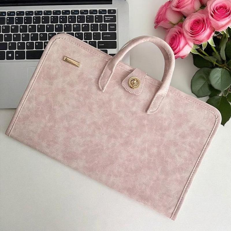 Pembe Bilgisayar Çantası Dizüstü Bilgisayar Koruyucu Kılıf Bilgisayar Koruyucu Kılıf Günlük İş Seyahat Dizüstü Bilgisayar Çantası Kadın