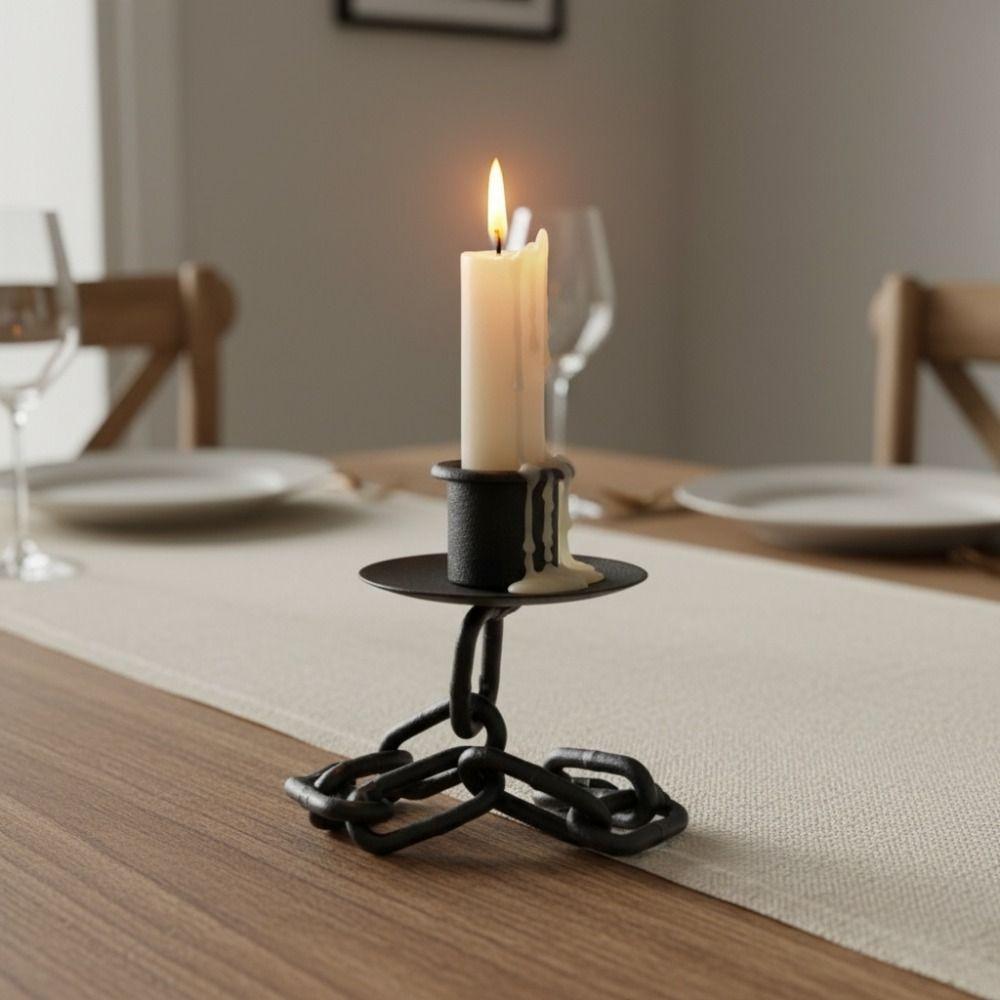 Industrial Style Dark Style Candle Holder Gothic Candle Stand Dinning Table Centerpiece Bedside