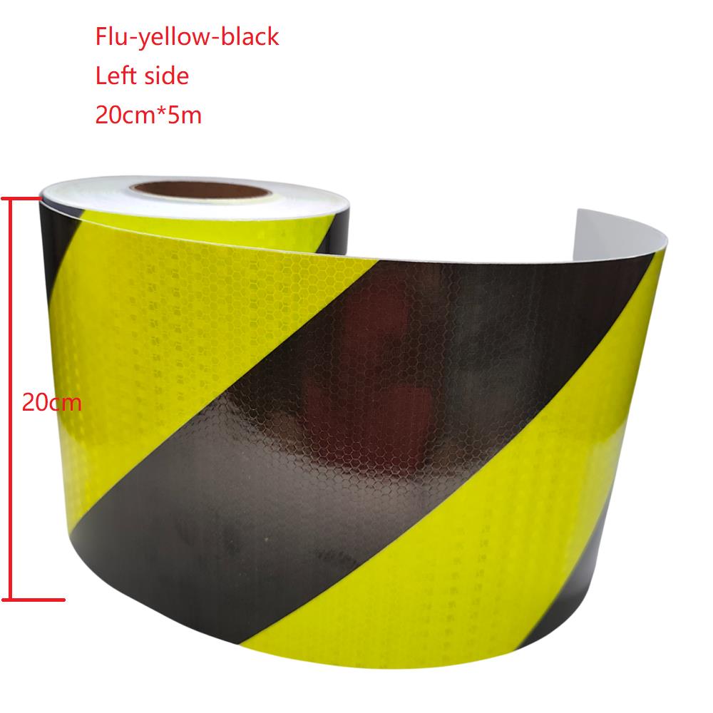 5cm/10cm/15cm/20cm*5M Fluorescent-Yellow-Black Twill Reflective Tapes Waterproof Adhesive Warning Stickers For Car Truck Trailer