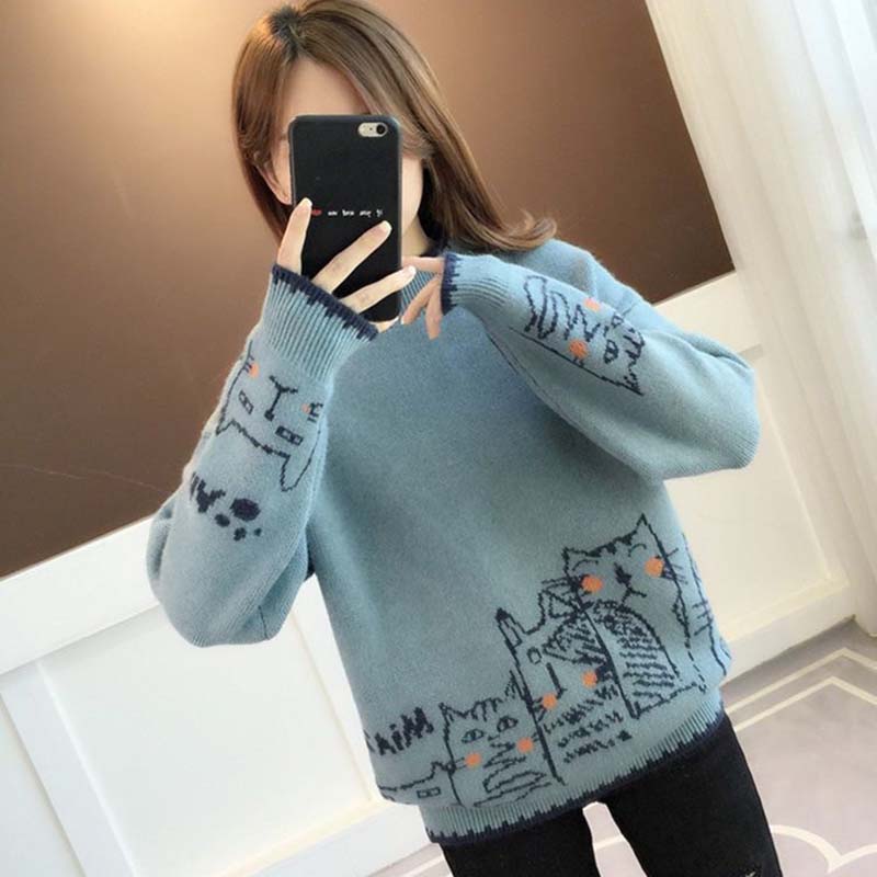 Sweater for Women Autumn Winter Thickened Warm Knitted Stretchy Long Sleeve Tops