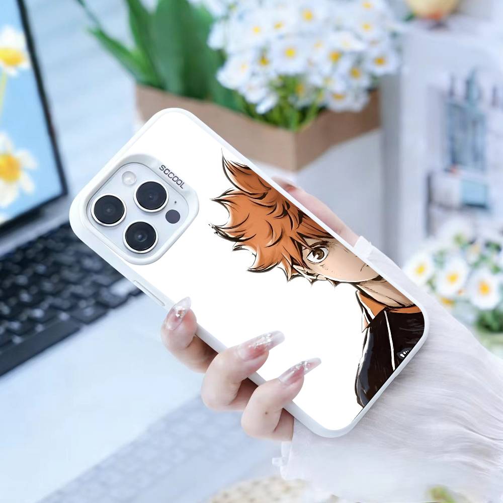 Anime H-Haikyuu Hinata Shoyo  Phone Case For iPhone17, 16,15,14,13,12 Pro Max white Candy Matte Shockproof Cover
