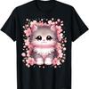 Cute Kawaii Cat With Cherry Blossoms Cat T-Shirt