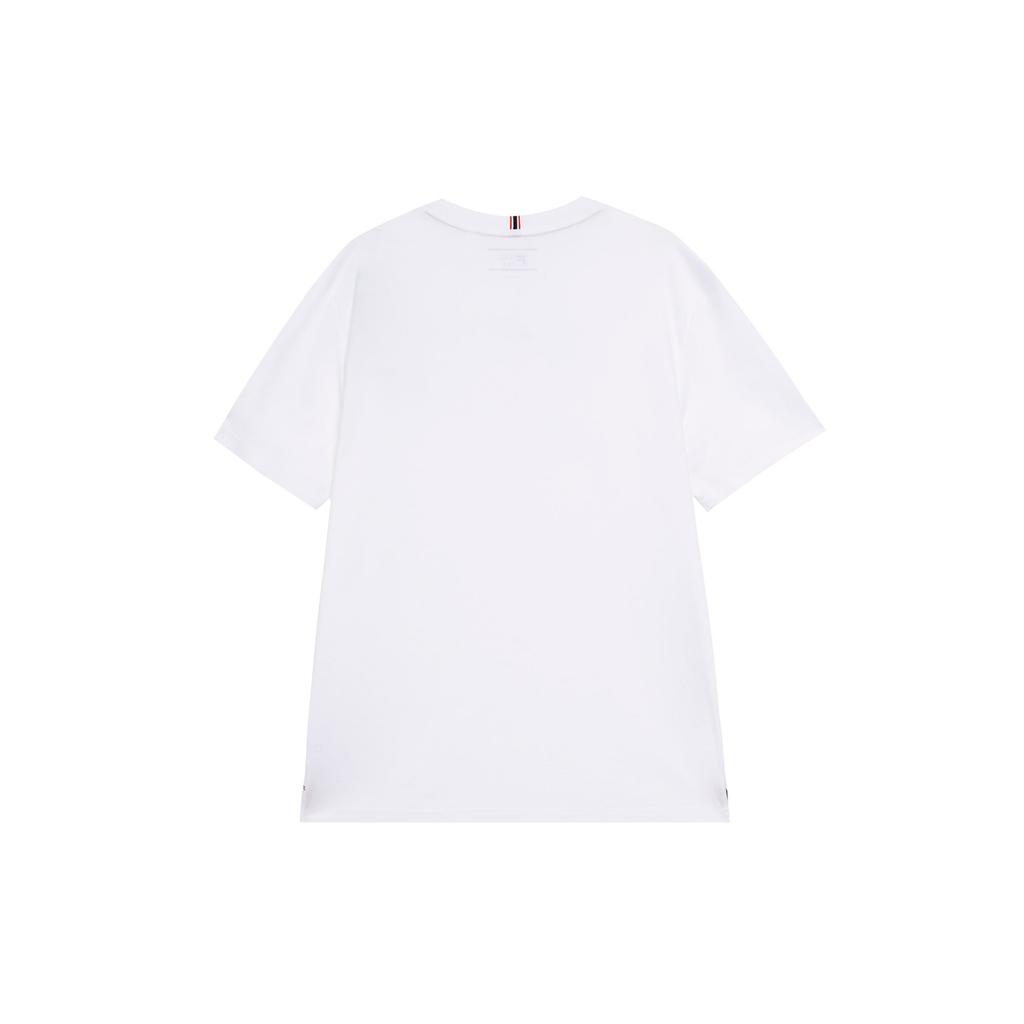 Fila Solid Logo Round Neck Short Sleeve T-Shirt Men Tops White F11M321109AWT